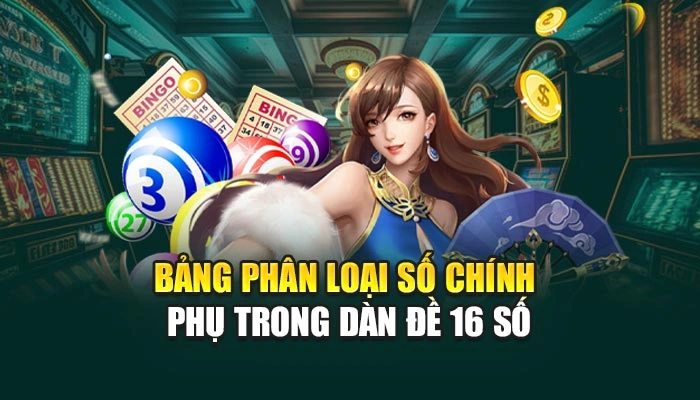 Bảng phân loại số chính – phụ trong dàn đề 16 số 